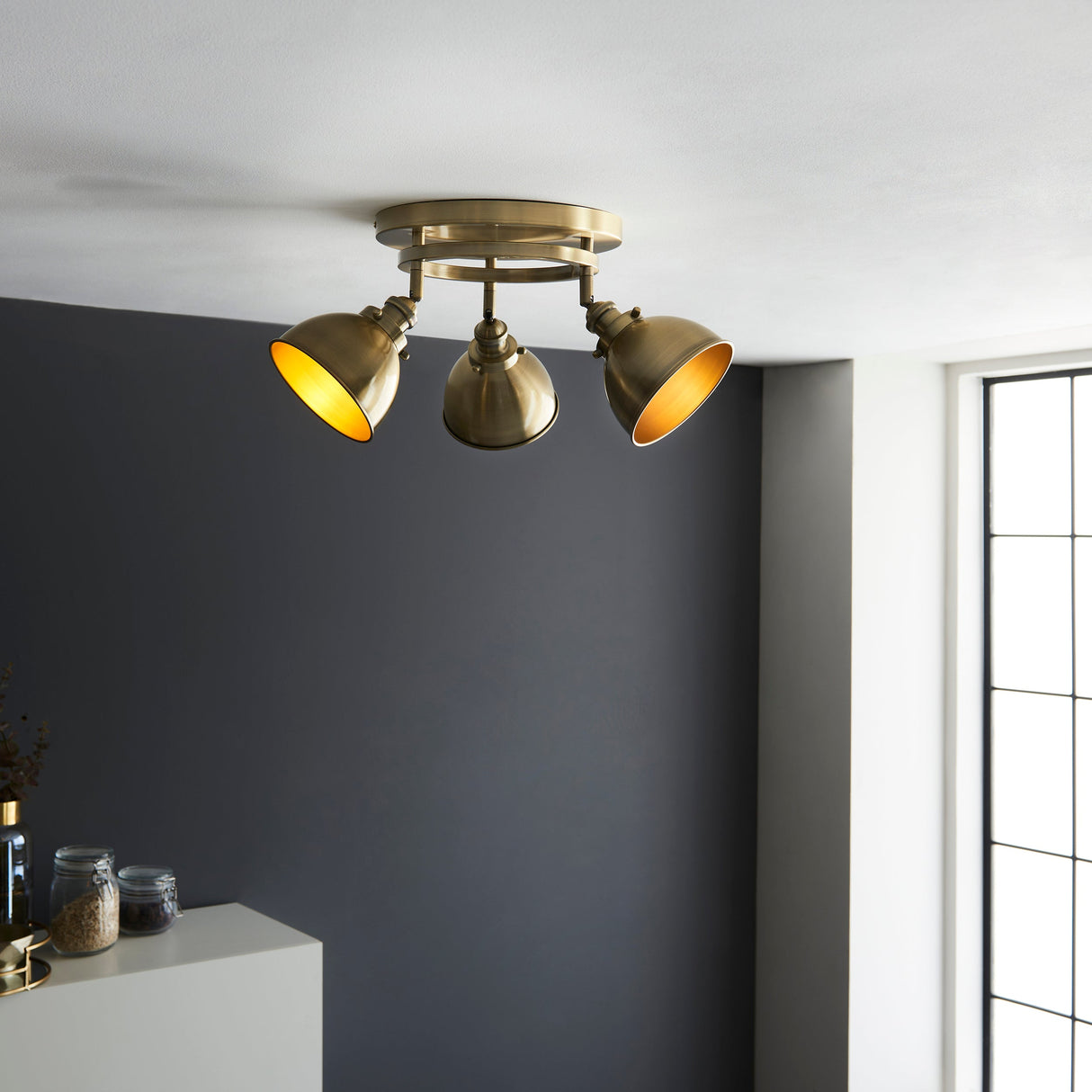 Amos Wyatt  Spotlight Round Antique Brass –  from Amos Lighting + Home