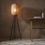 Endon Zaire Bamboo Linen Floor Lamp