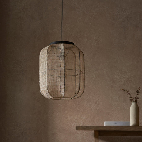 Amos Angarrack Bamboo Linen Pendant Light Rectangle –  from Amos Lighting + Home