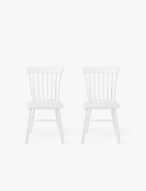 Garden Trading Spindle Back Chair Beech Wood, Lily White, Set of 2
