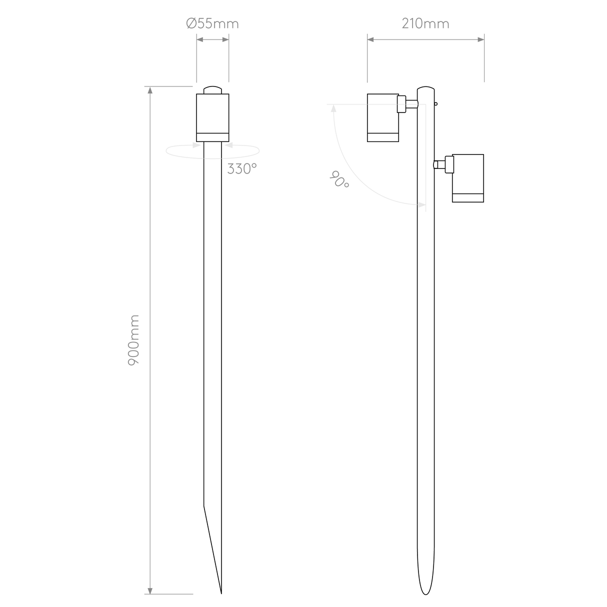 Astro Bayville Spike Spot 900 Twin Textured Black Outdoor Spotlight