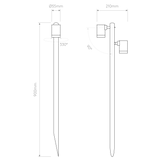 Astro Bayville Spike Spot 900 Twin Textured Black Outdoor Spotlight