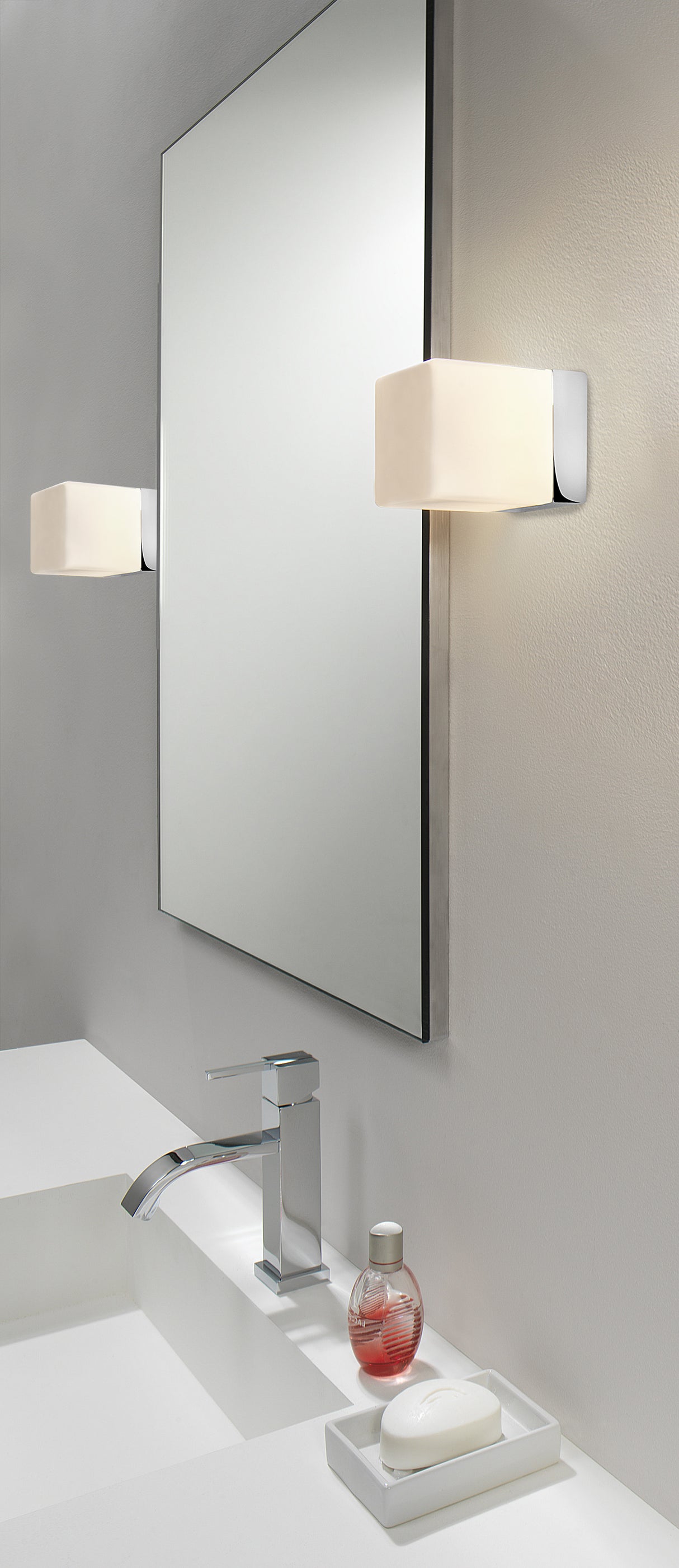 Astro Cube Polished Chrome Bathroom Wall Light