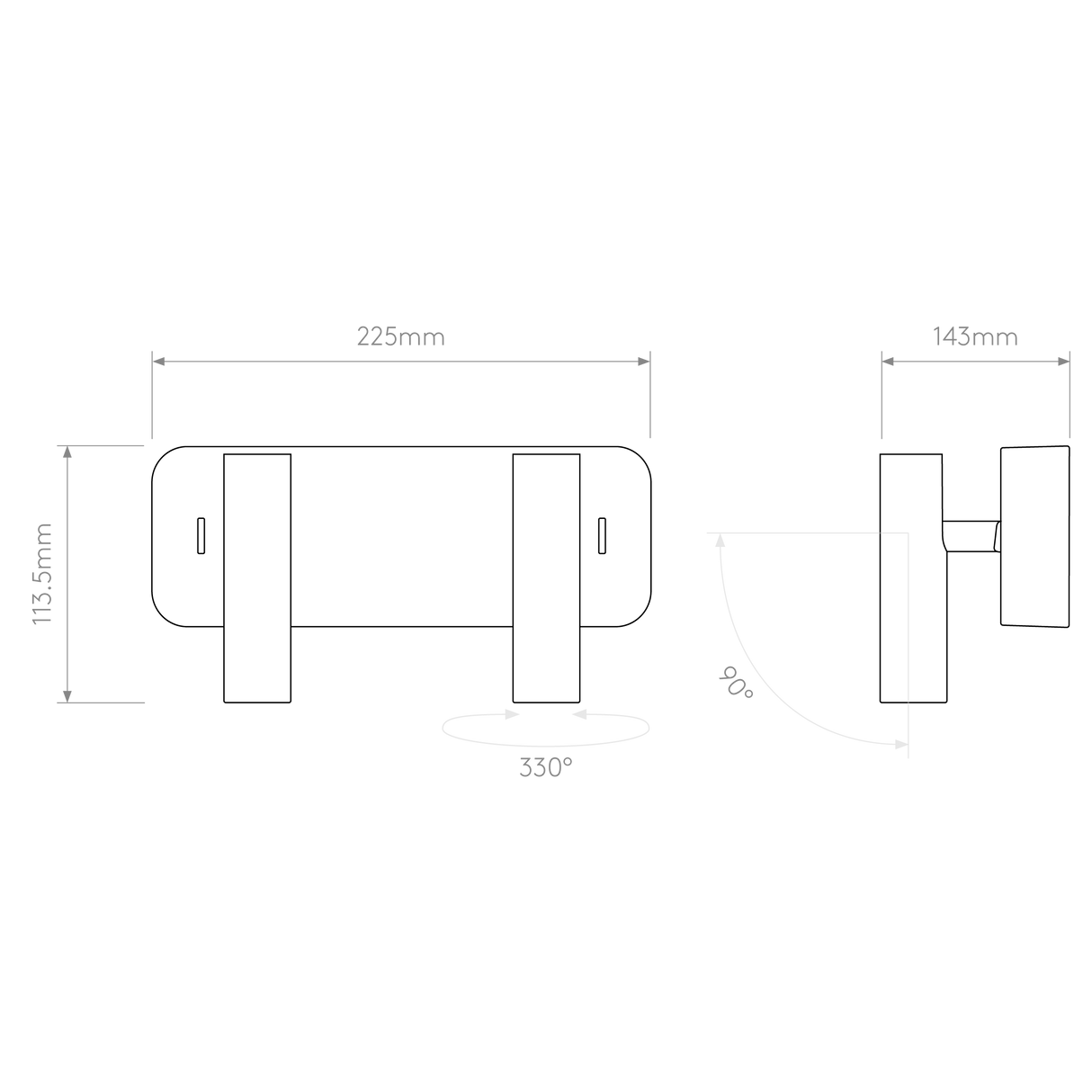 Astro Enna Twin Matt White Interior Reading Light