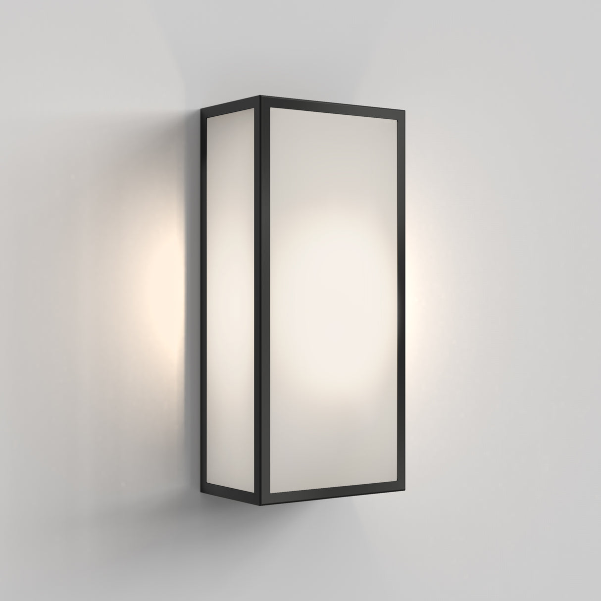 Astro Messina 160 Frosted II Textured Black Outdoor Wall Light