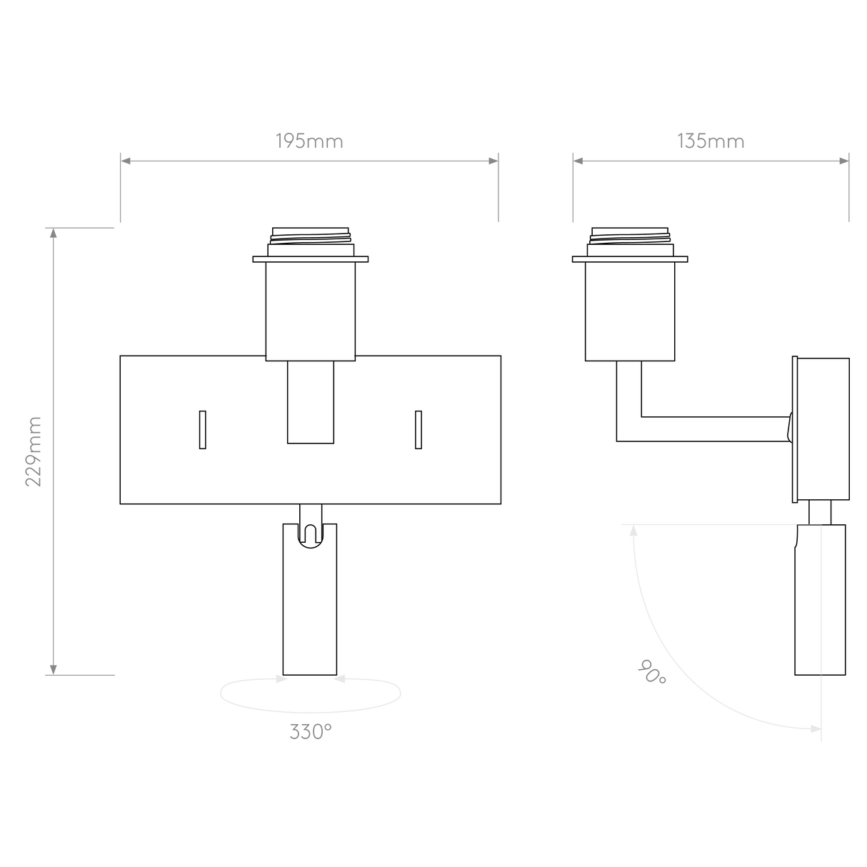 Astro Park Lane Reader LED Bronze Interior Combination Reader