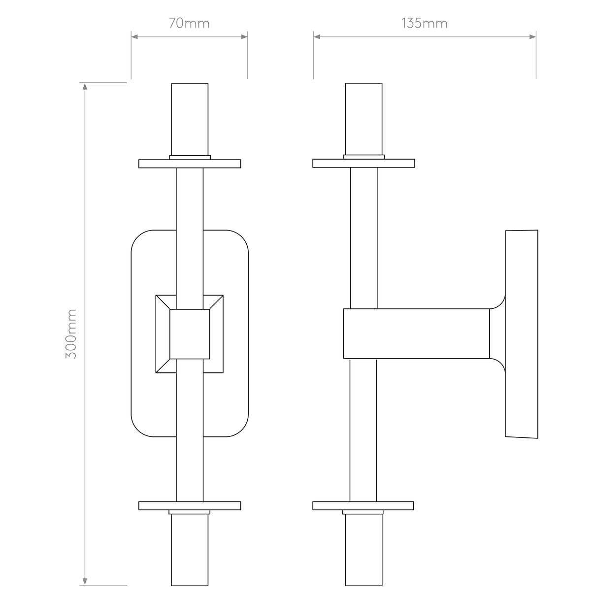 Astro Tacoma Twin Matt Black Bathroom Wall Light