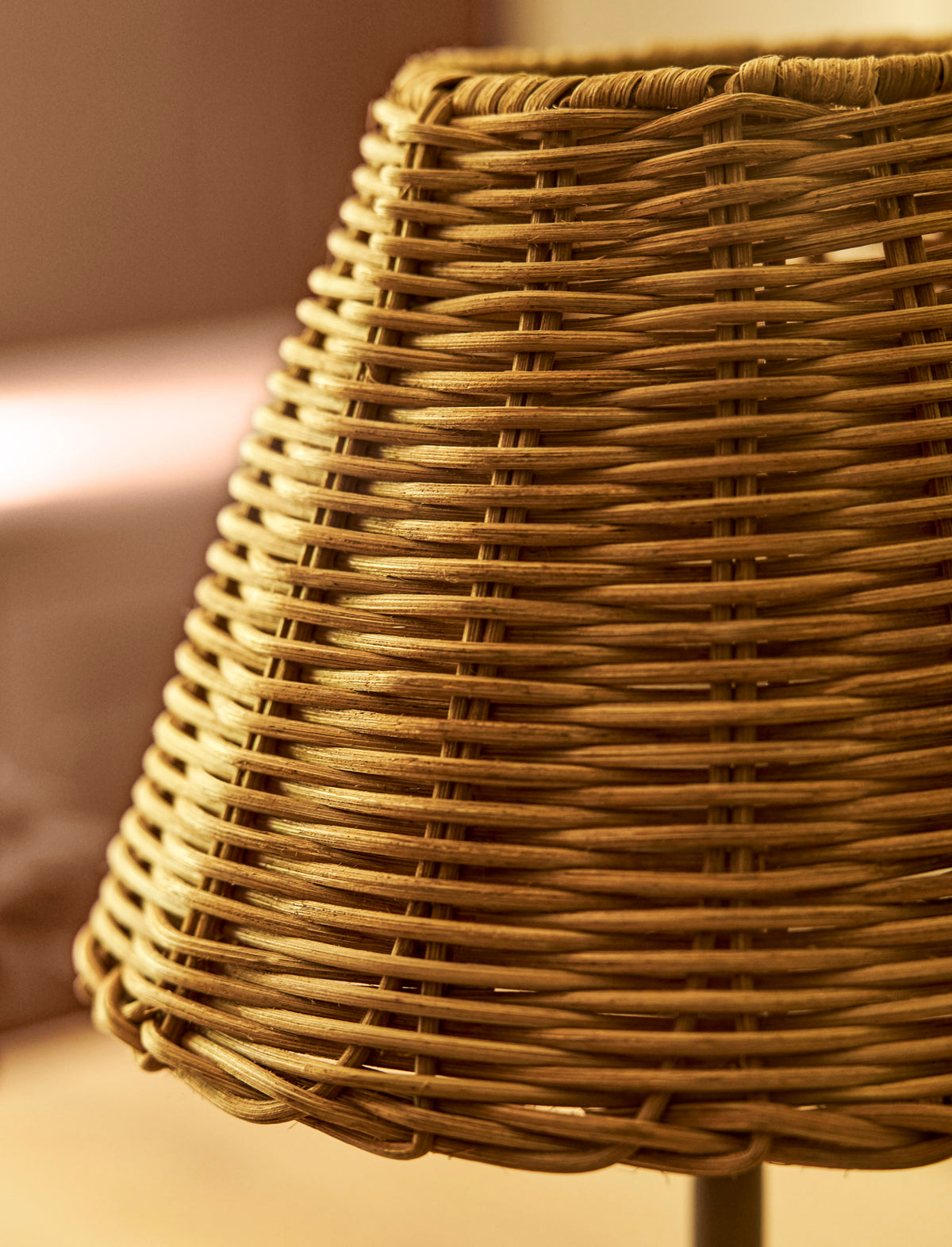 Garden Trading Burleigh Rechargeable USB Table Lamp With Rattan Shade