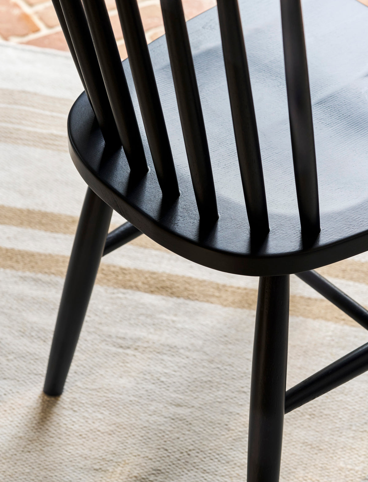 Garden Trading Spindle Back Chair Beech Wood, Carbon Black, Set of 2