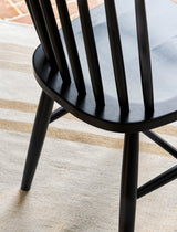 Garden Trading Spindle Back Chair Beech Wood, Carbon Black, Set of 2