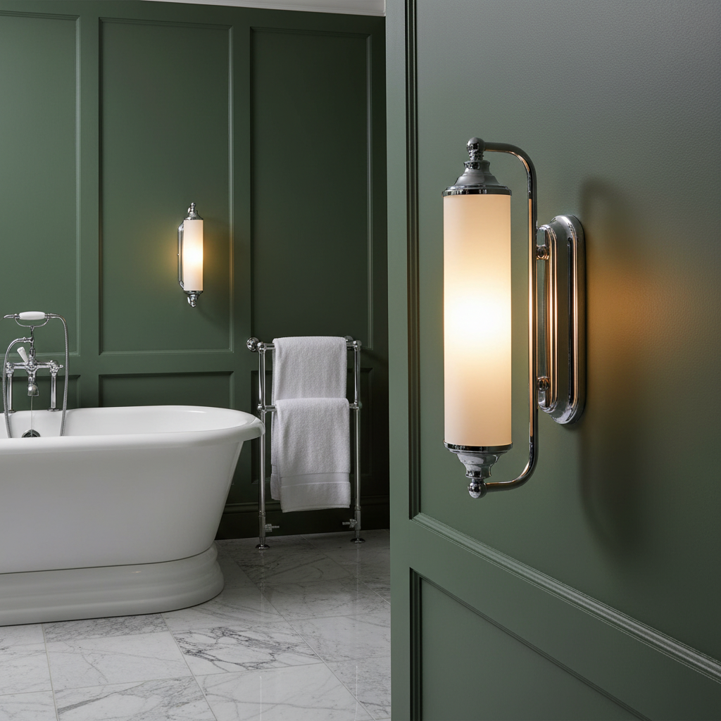 Franklite Barber Chrome Bathroom Light - Roll Top Bath