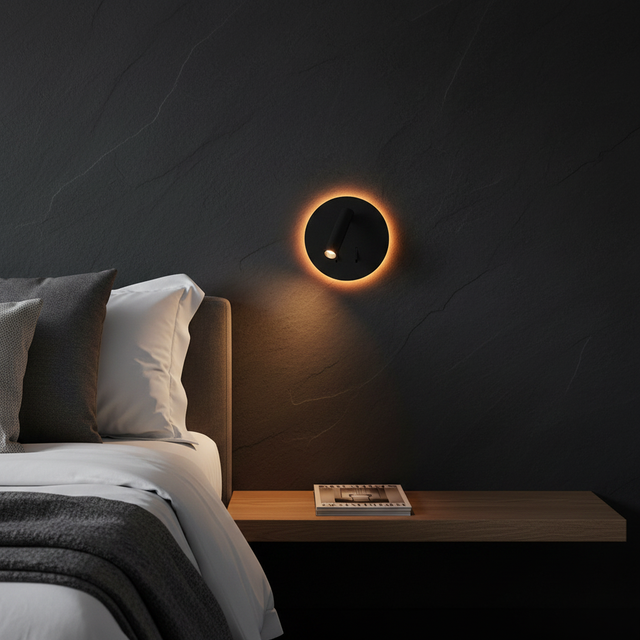 Franklite Luca LED Reading Wall Light - Moody Bedroom