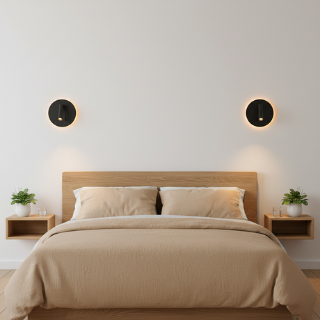 Franklite Luca LED Reading Wall Light - Paired Scandi Bedroom