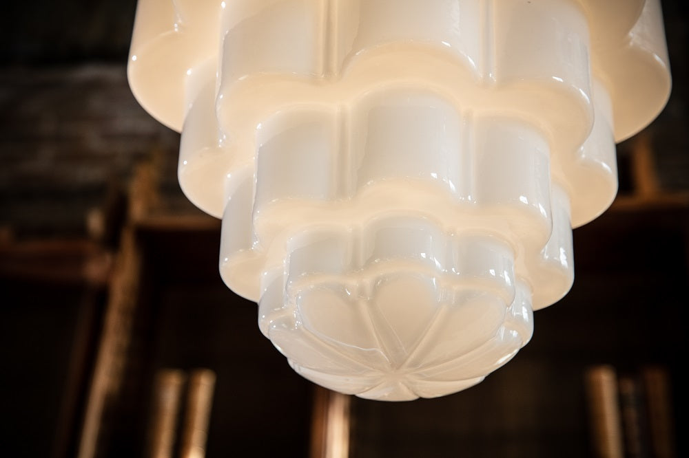 Soho Lighting Glasshouse Polished Brass Opal Art Deco Pendant Light