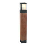 Norlys Halmstad 1 Light Large Wooden Bollard - Black