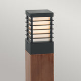 Norlys Halmstad 1 Light Medium Wooden Bollard - Black