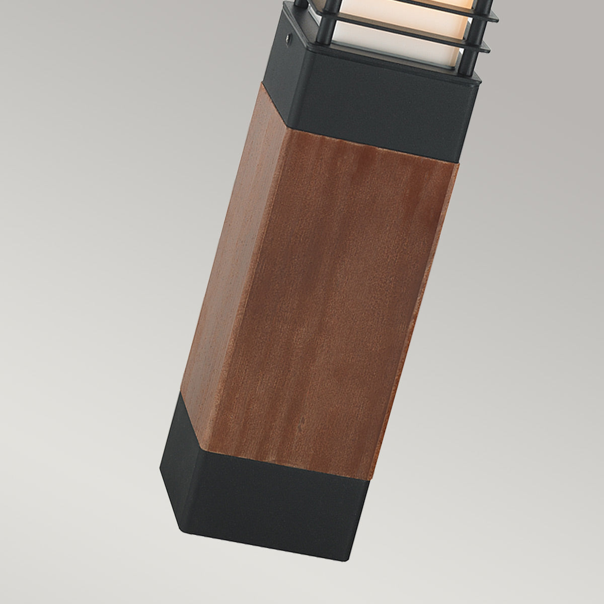 Norlys Halmstad 1 Light Medium Wooden Bollard - Black