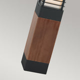 Norlys Halmstad 1 Light Medium Wooden Bollard - Black