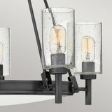Hinkley Collier 5 lt Chandelier with clear Seeded glass on arms and off-white centre glass