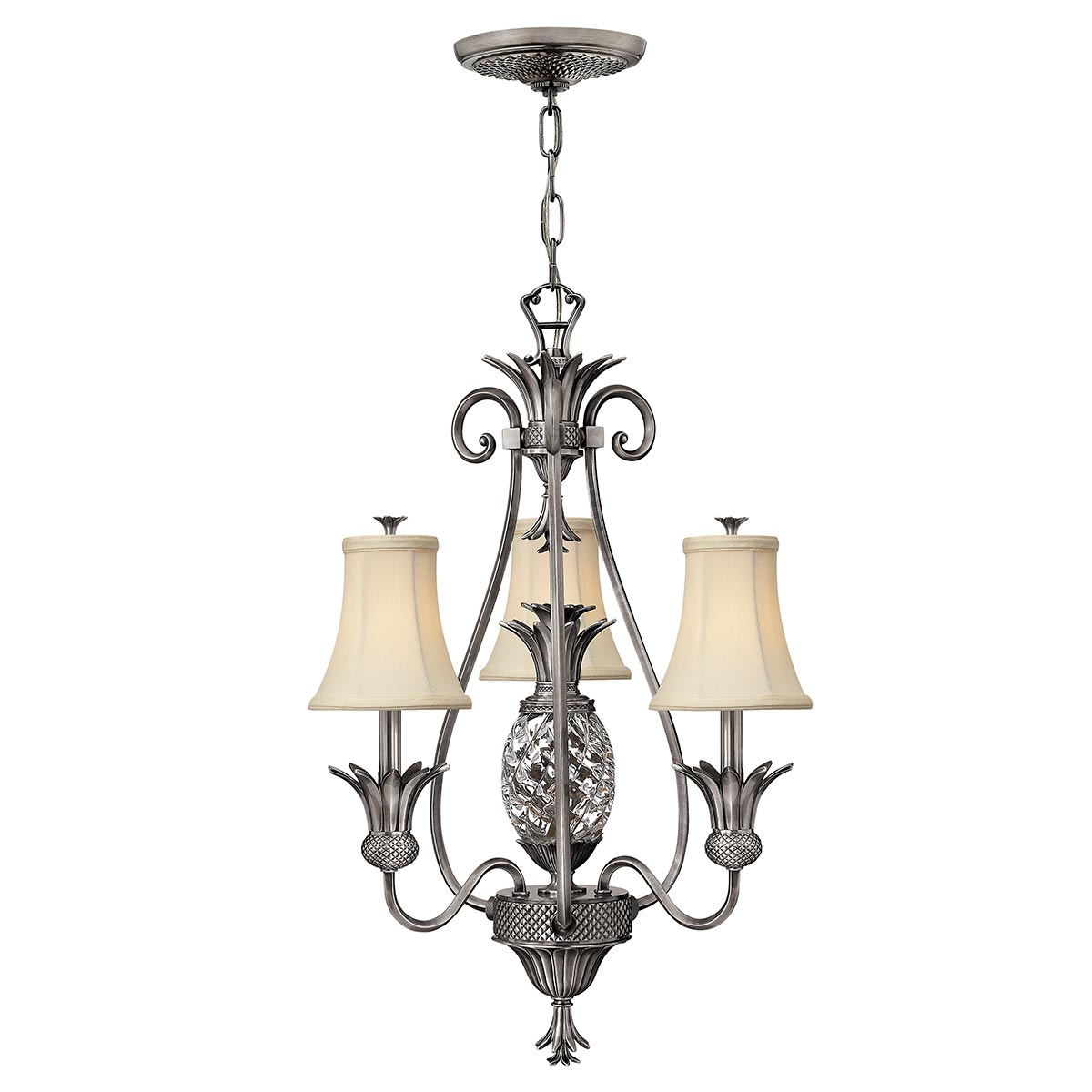 Hinkley Plantation 3 Light Chandelier Silver