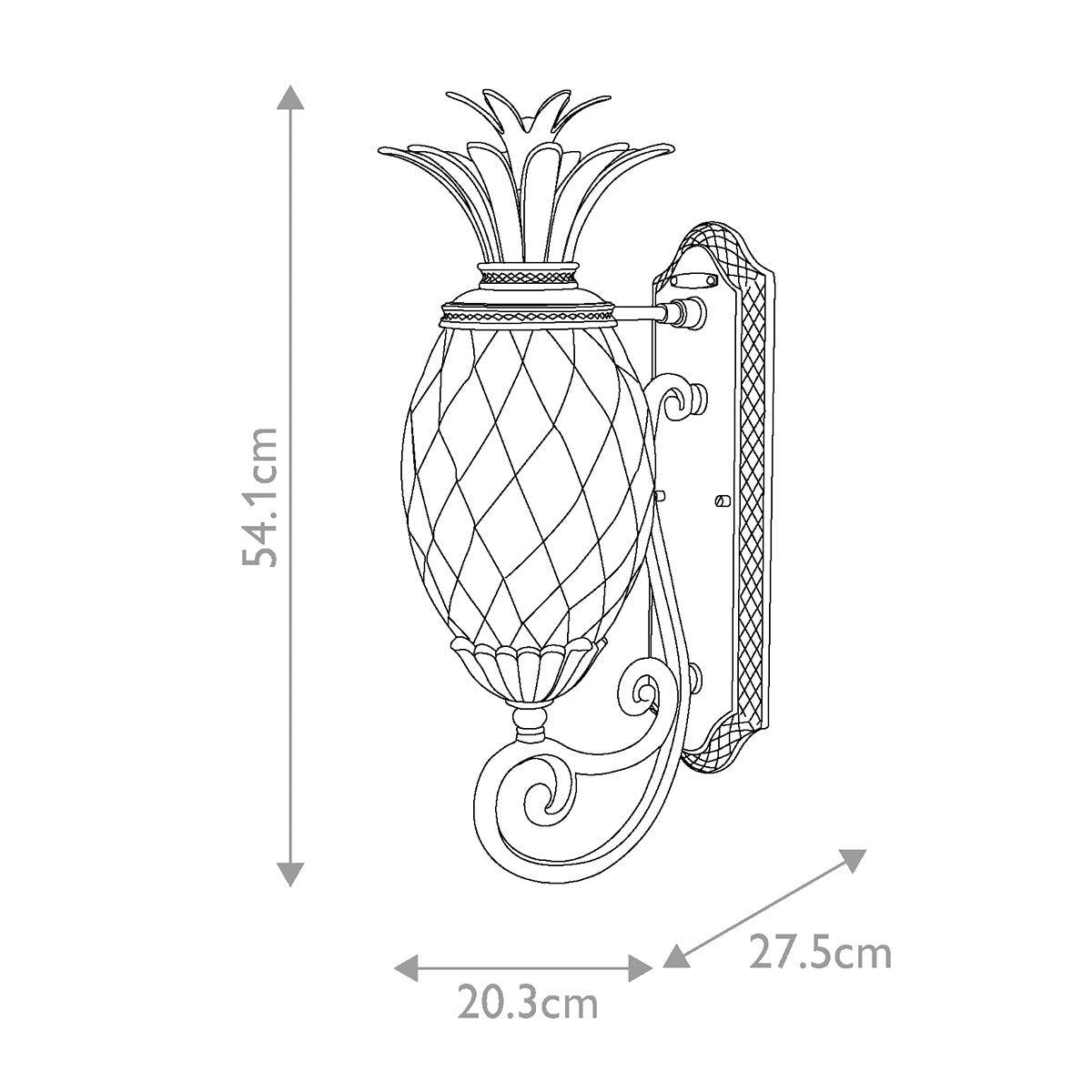 Hinkley Plantation 1lt Medium Wall Lantern Bronze