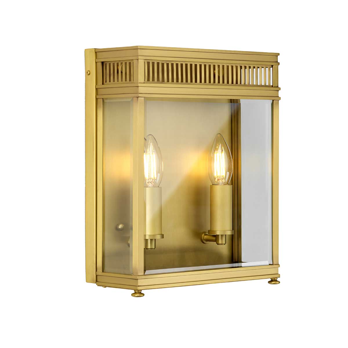 Elstead Holborn 2 Light Medium Half Lantern Brass