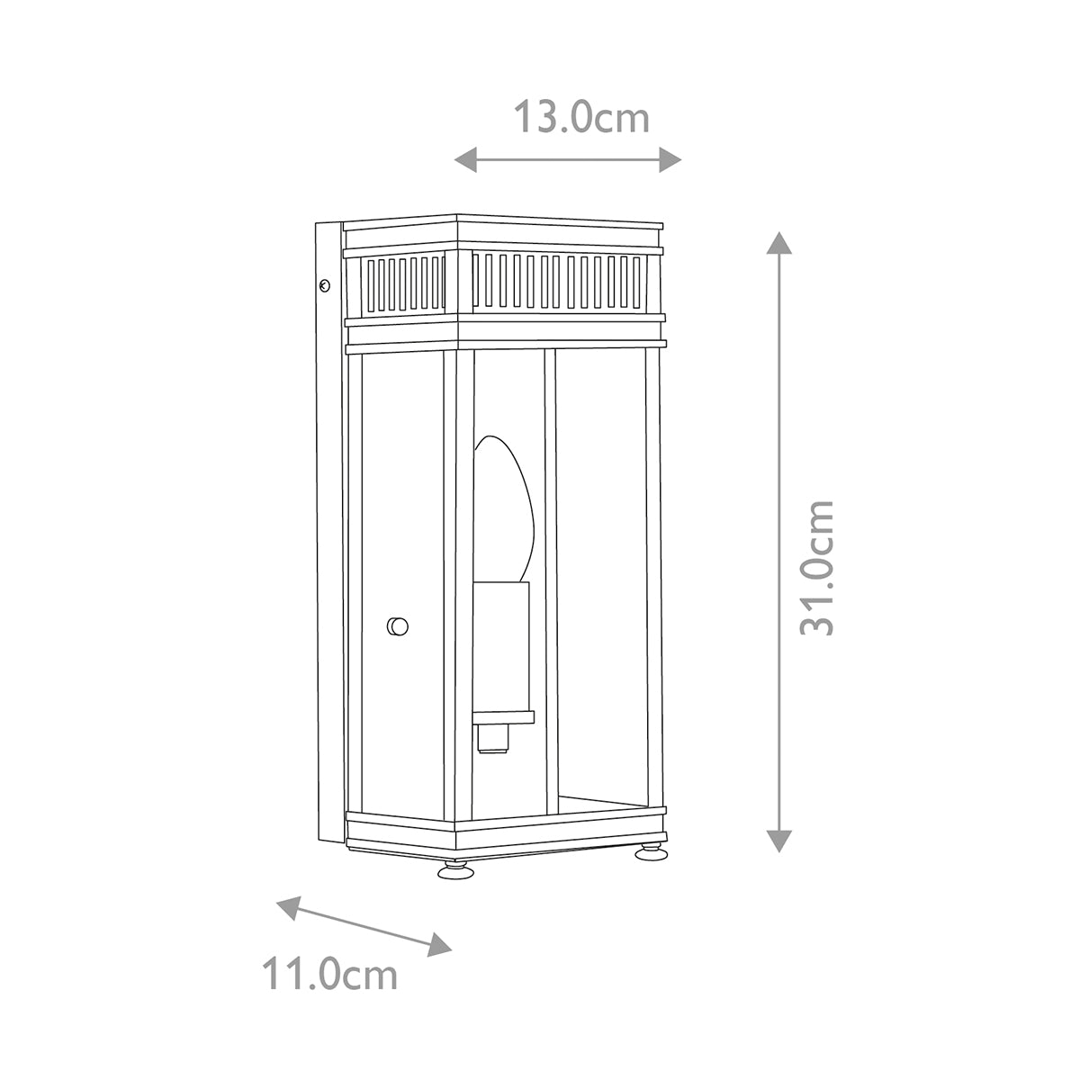 Elstead Holborn 1 Light Small Half Lantern Brass