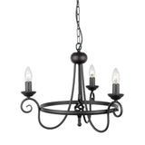 Elstead Harlech 3 Light Chandelier - Black