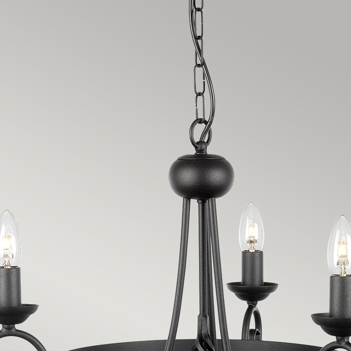 Elstead Harlech 3 Light Chandelier - Black