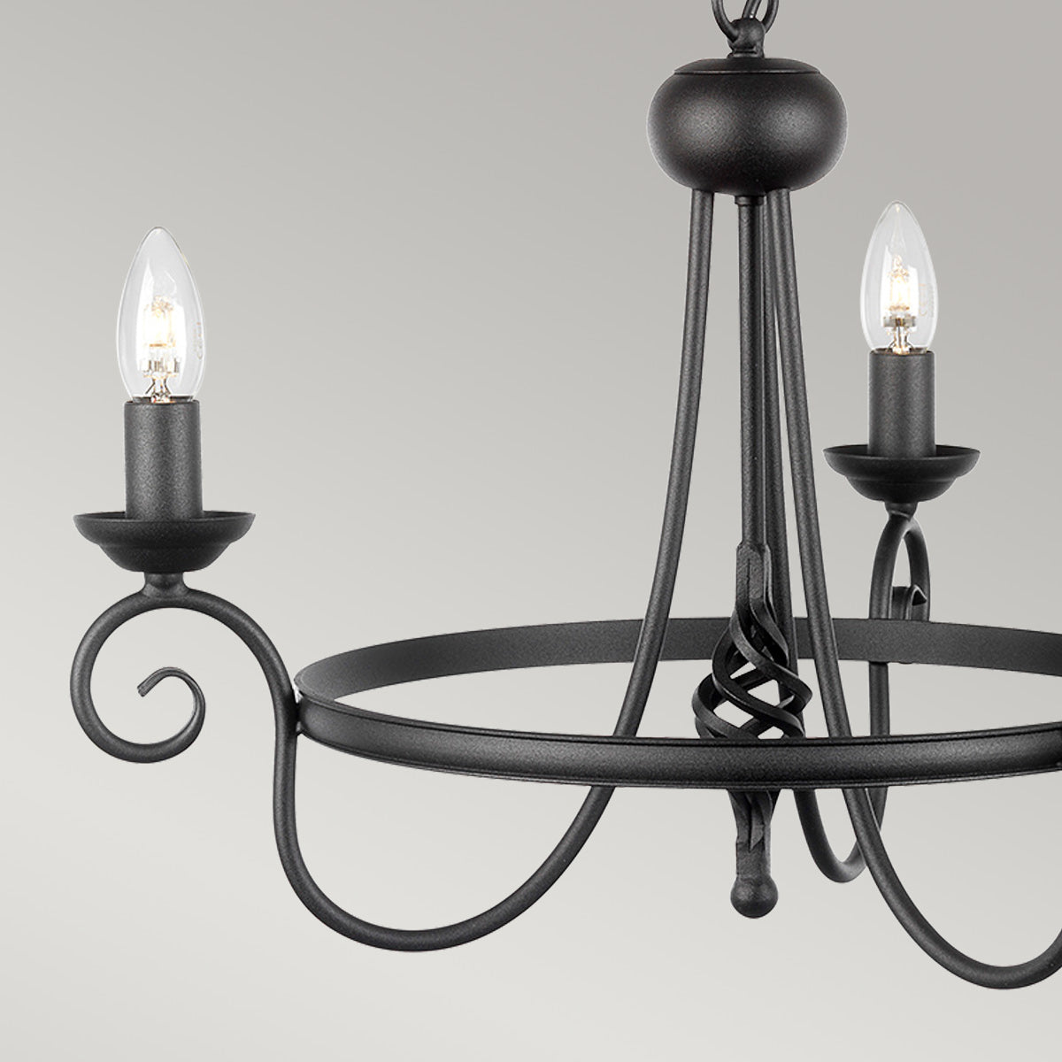 Elstead Harlech 3 Light Chandelier - Black