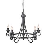 Elstead Harlech 5 Light Chandelier - Black