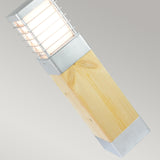 Norlys Halmstad Medium Bollard Natural Wood & Galvanised