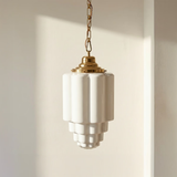 Soho Lighting Glasshouse Polished Brass Opal Art Deco Pendant Light