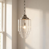 Soho Lighting Glasshouse Nickel Clear Art Deco Pendant Light