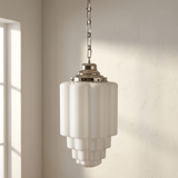 Soho Lighting Glasshouse Nickel Opal Art Deco Pendant Light