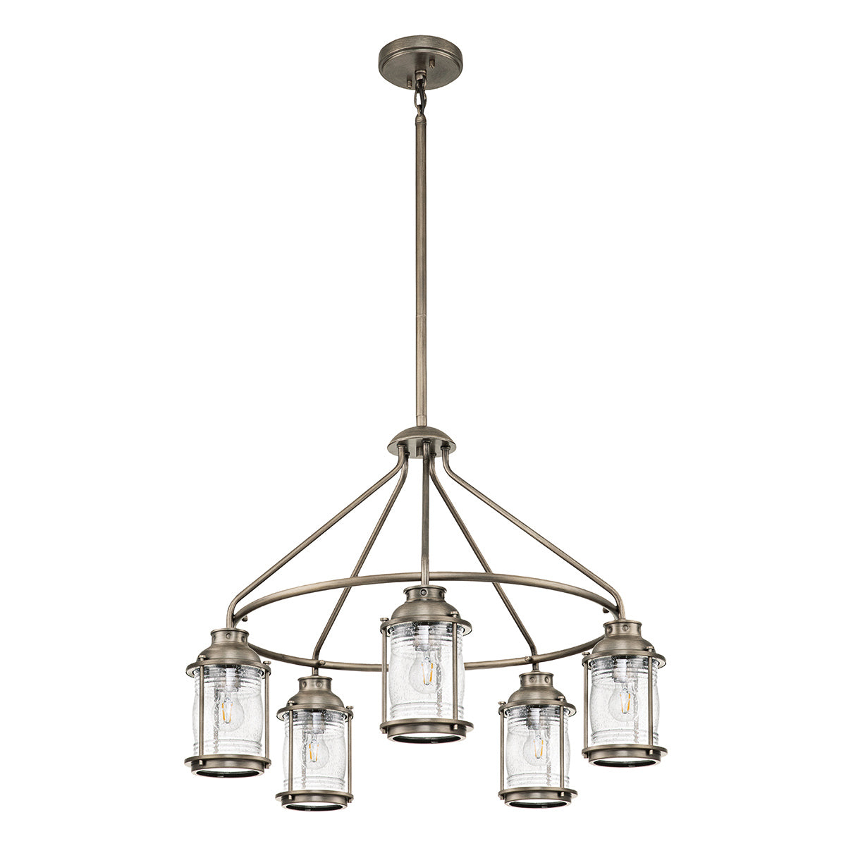 Kichler Ashland Bay 5 Light Outdoor Chandelier Grey