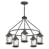 Kichler Ashland Bay 5 Light Outdoor Chandelier Grey