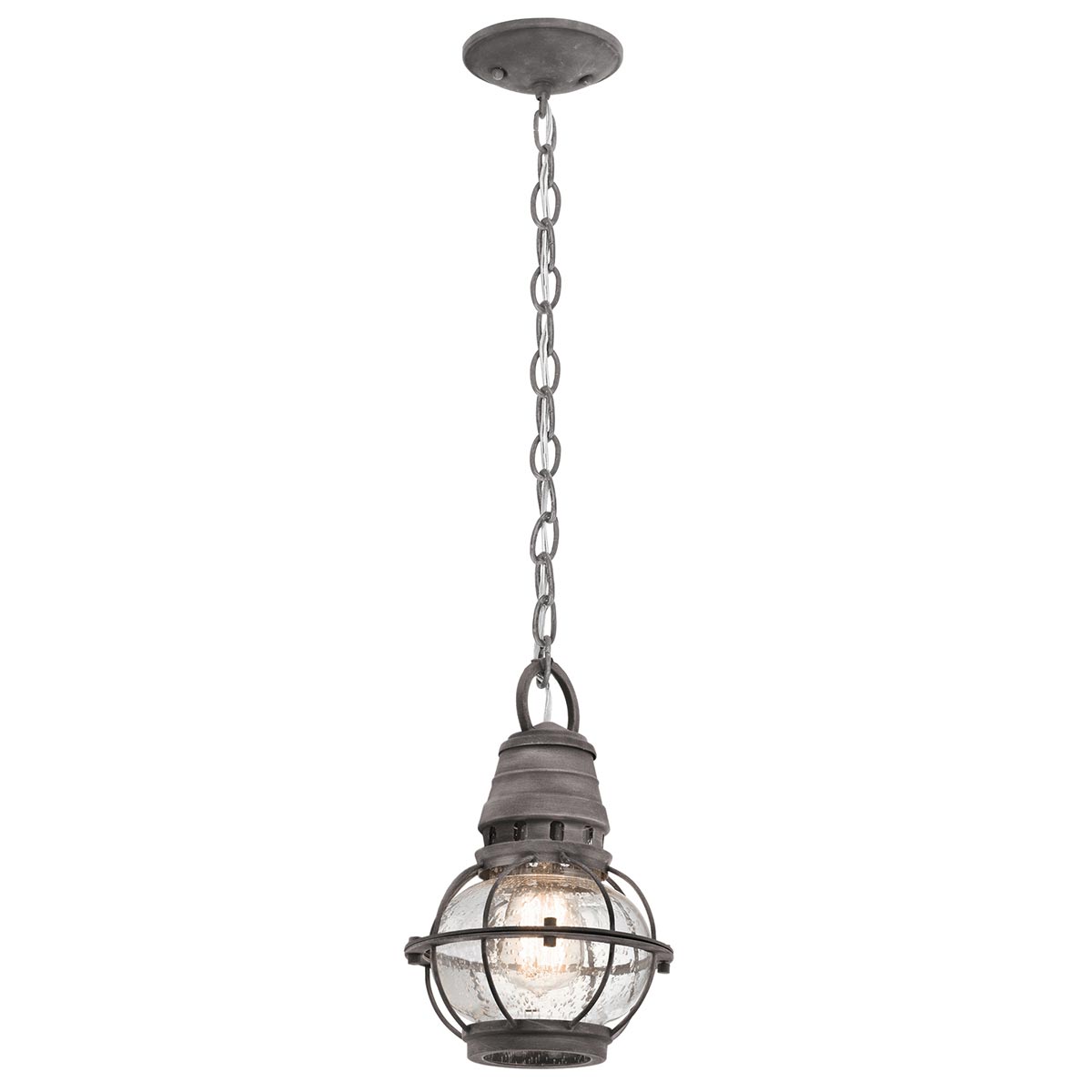 Kichler Bridge Point 1 Light Small Chain Lantern Grey