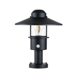 Elstead Klampenborg 1 Light Pedestal with PIR Black