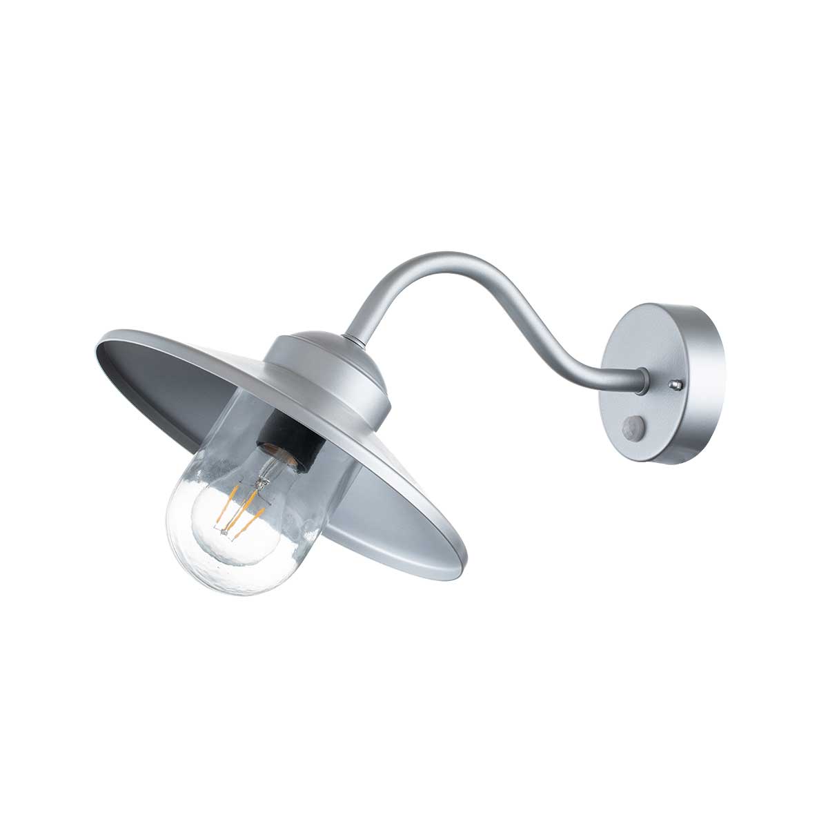 Elstead Klampenborg 1 Light Wall Lantern with PIR Silver