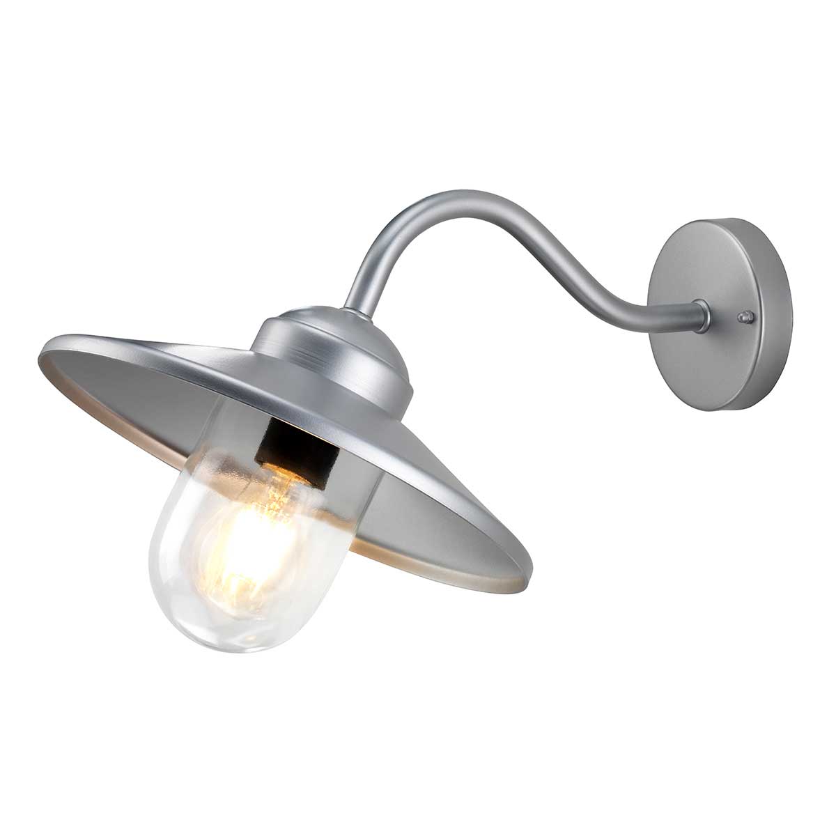 Elstead Klampenborg 1 Light Wall Lantern Silver