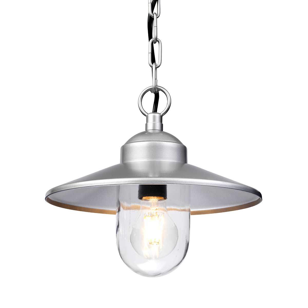 Elstead Klampenborg 1 Light Chain Lantern Silver