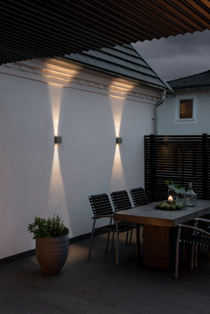 Konstsmide Chieri 2 LED Outdoor Wall Light Anthracite Grey –  from Amos Lighting + Home