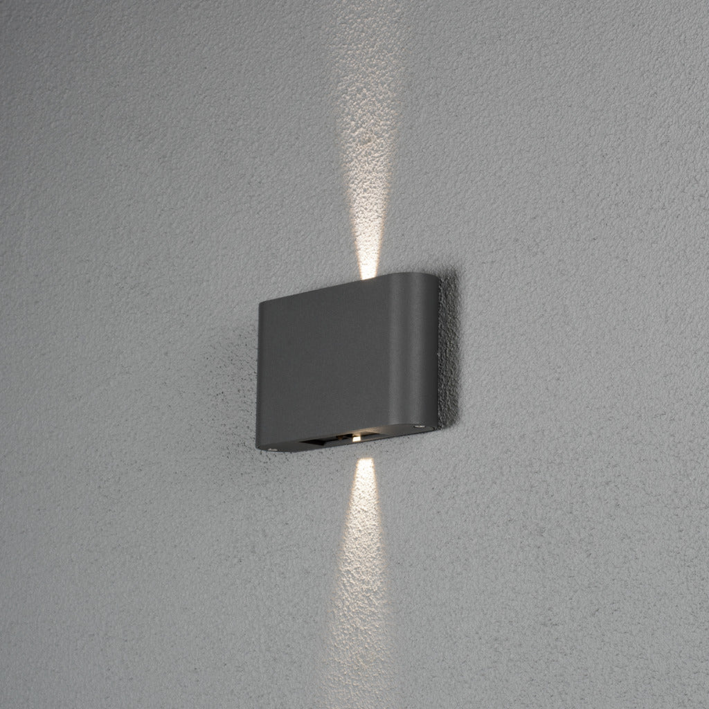 Konstsmide Chieri 2 LED Outdoor Wall Light Anthracite Grey –  from Amos Lighting + Home