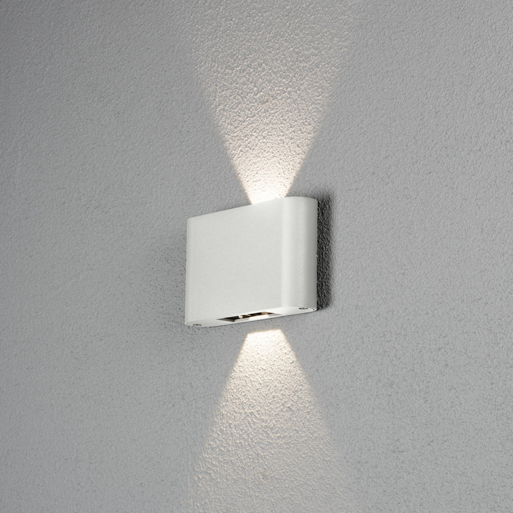 Konstsmide Chieri 2 LED Outdoor Wall Light White –  from Amos Lighting + Home