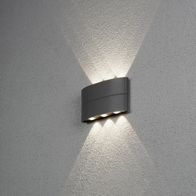 Konstsmide Chieri 6 LED Outdoor Wall Light Anthracite Grey –  from Amos Lighting + Home