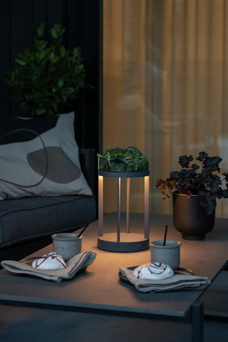 Konstsmide Chieti Outdoor USB Rechargeable Table Lamp Grey –  from Amos Lighting + Home