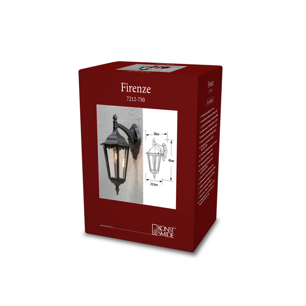 Konstsmide Firenze Outdoor Wall Light Down Black IP43 –  from Amos Lighting + Home