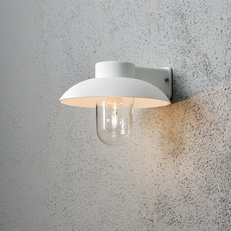 Konstsmide Mani Outdoor Wall Light Matt White –  from Amos Lighting + Home