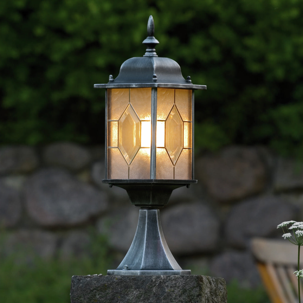 Konstsmide Milano Outdoor Pedestal Light Black IP43 Amos Lighting Home